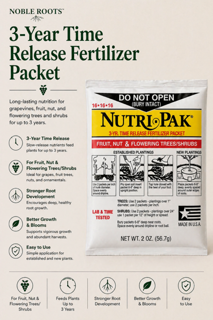 Slow-Release Fertilizer Packets for Grapevines and Olive Trees