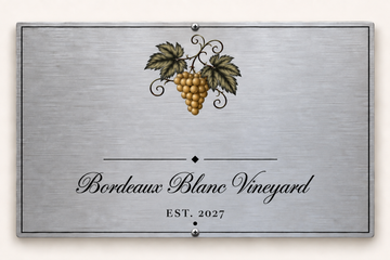 Custom aluminum vineyard plaque