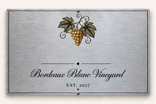 Personalized vineyard plaque preview