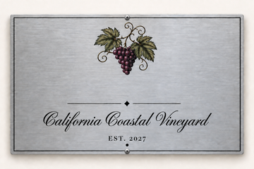 Custom aluminum vineyard plaque