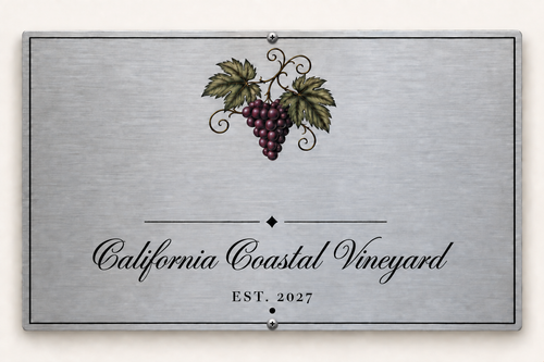 Personalized vineyard plaque preview