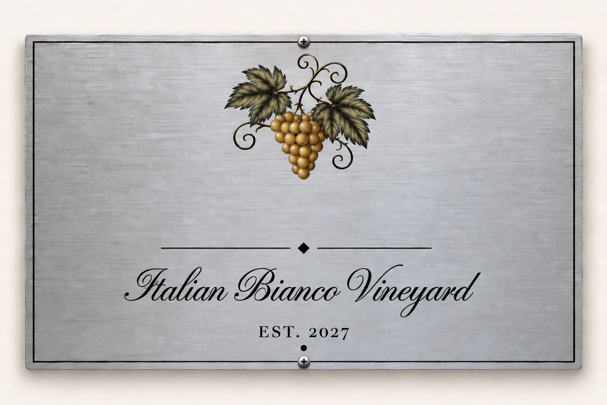 Custom vineyard plaque preview