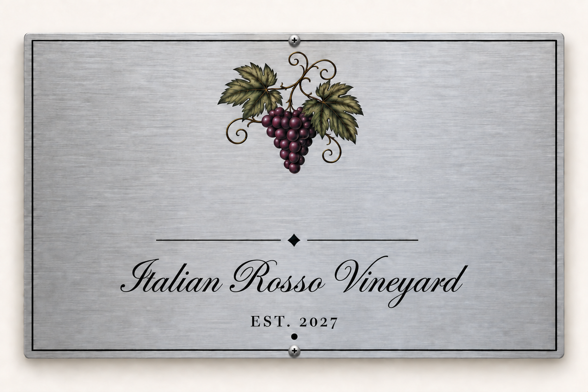 Custom vineyard plaque preview