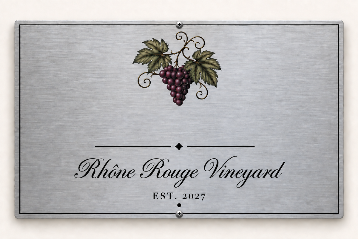 Custom vineyard plaque preview