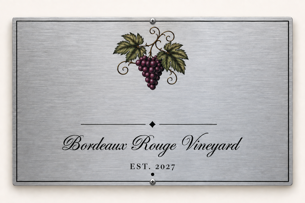 Custom vineyard plaque preview